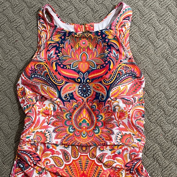 JANTZEN Beautiful Bazaar High Neck One-Piece Size 10 New - Picture 4 of 7